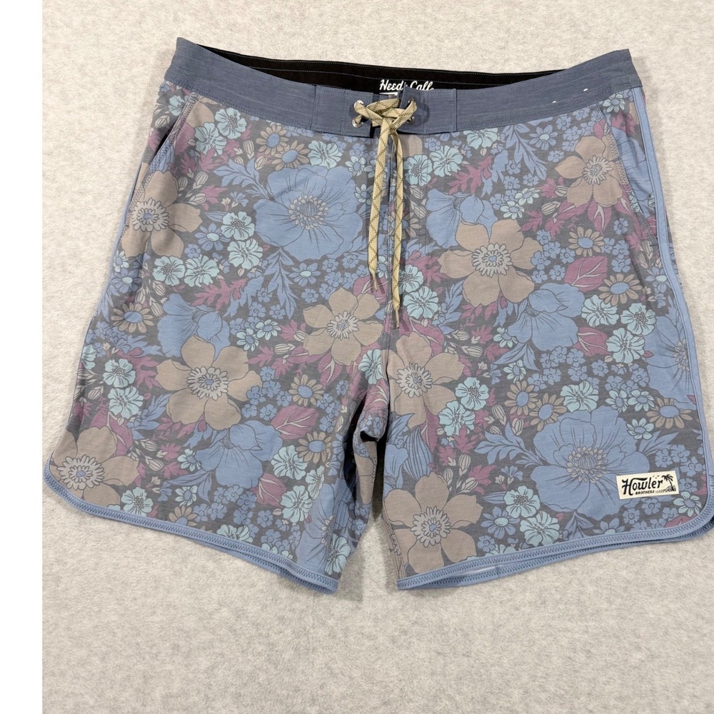 Howler‎ Brothers Board Shorts Mens 38 Blue Floral Recycled Stretch